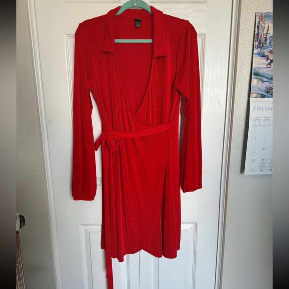 Wild Fable Vibrant Red Long Sleeve Dress